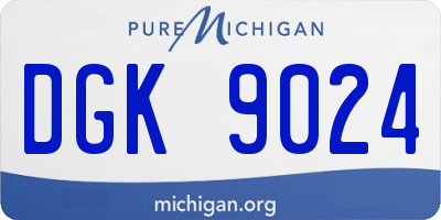 MI license plate DGK9024