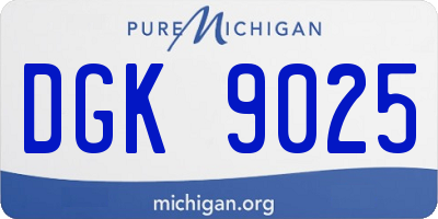MI license plate DGK9025
