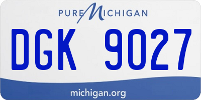 MI license plate DGK9027