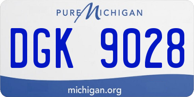 MI license plate DGK9028