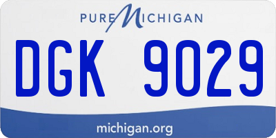 MI license plate DGK9029