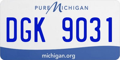 MI license plate DGK9031