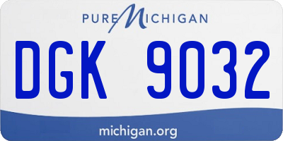 MI license plate DGK9032