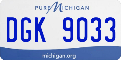 MI license plate DGK9033