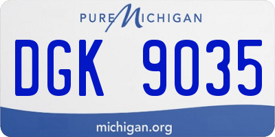 MI license plate DGK9035