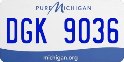 MI license plate DGK9036