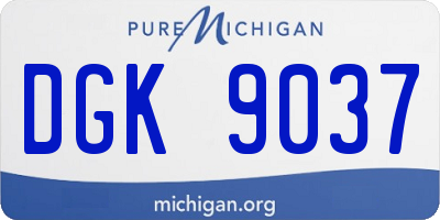 MI license plate DGK9037