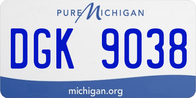 MI license plate DGK9038
