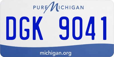 MI license plate DGK9041