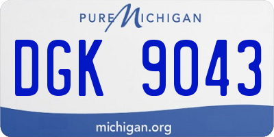 MI license plate DGK9043