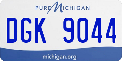 MI license plate DGK9044