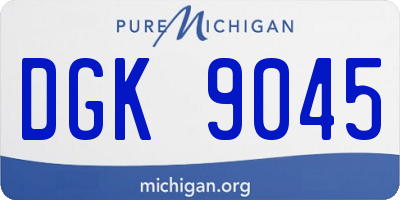 MI license plate DGK9045