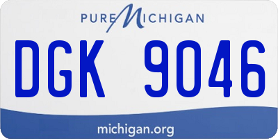 MI license plate DGK9046