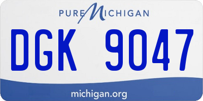 MI license plate DGK9047