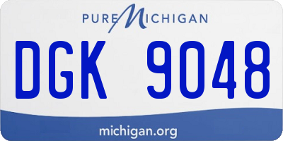 MI license plate DGK9048