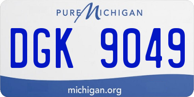 MI license plate DGK9049