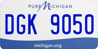 MI license plate DGK9050