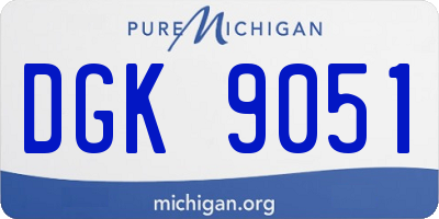 MI license plate DGK9051