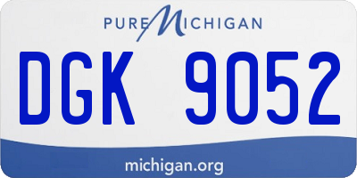 MI license plate DGK9052