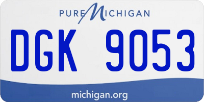 MI license plate DGK9053