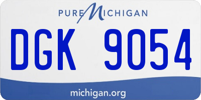 MI license plate DGK9054