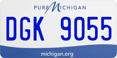 MI license plate DGK9055