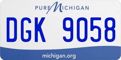 MI license plate DGK9058