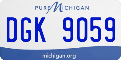 MI license plate DGK9059