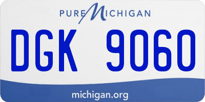 MI license plate DGK9060