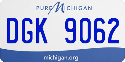 MI license plate DGK9062