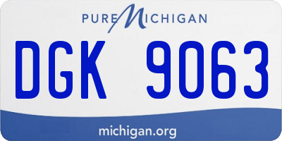 MI license plate DGK9063