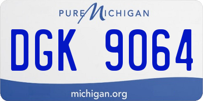 MI license plate DGK9064