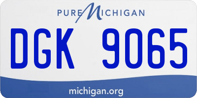 MI license plate DGK9065