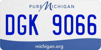 MI license plate DGK9066