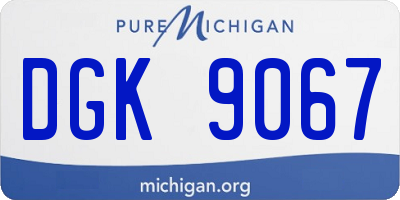 MI license plate DGK9067