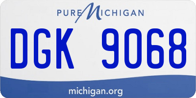 MI license plate DGK9068
