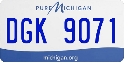MI license plate DGK9071
