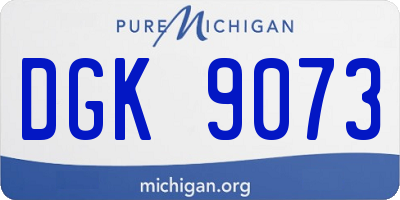 MI license plate DGK9073