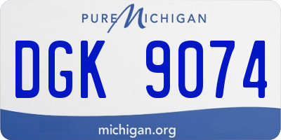 MI license plate DGK9074