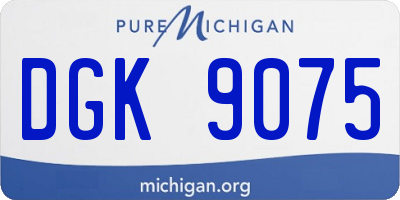 MI license plate DGK9075