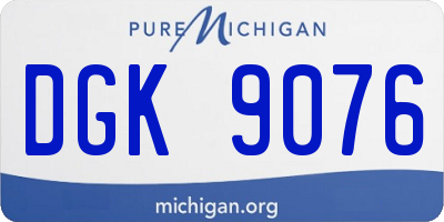 MI license plate DGK9076