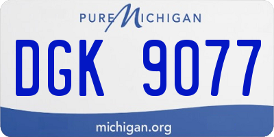 MI license plate DGK9077