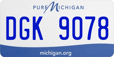 MI license plate DGK9078