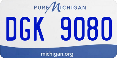 MI license plate DGK9080