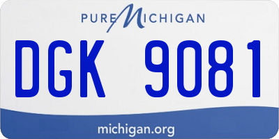 MI license plate DGK9081