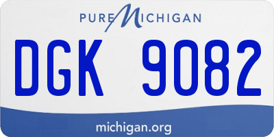 MI license plate DGK9082