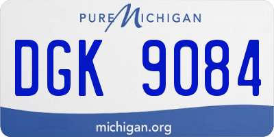 MI license plate DGK9084