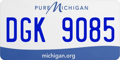 MI license plate DGK9085