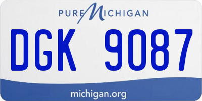 MI license plate DGK9087