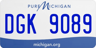 MI license plate DGK9089